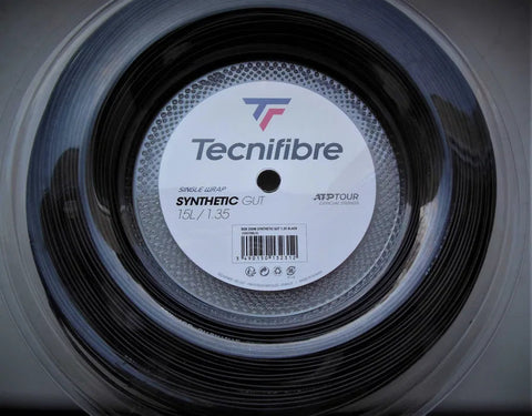 Tecnifibre BOB 200M Synth Gut Black 1.35 – Synthetic Gut, Durable, High Control – 200m Reel for Powerful Performance