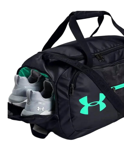 Under Armour Undeniable 4.0 Gym Duffle Bag Replica – Black/Camo/Sea Green, Water-Resistant, Durable, Multiple Pockets – Ideal for Active Lifestyles