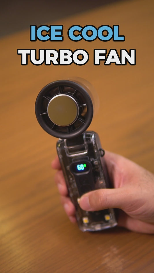 Ice Cool Turbo Portable Fan With LED Lights