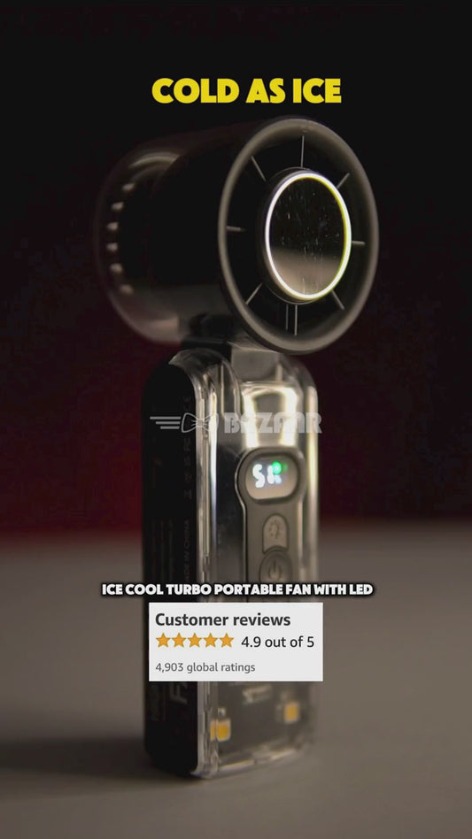Ice Cool Turbo Portable Fan With LED Lights