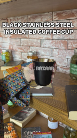 Stainless Steel Insulated Coffee Cup - Black