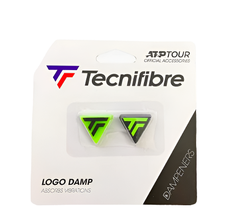 Tecnifibre Logo Damp Lime – Vibration Dampener, Stylish, Lightweight – Reduces Racket Vibrations