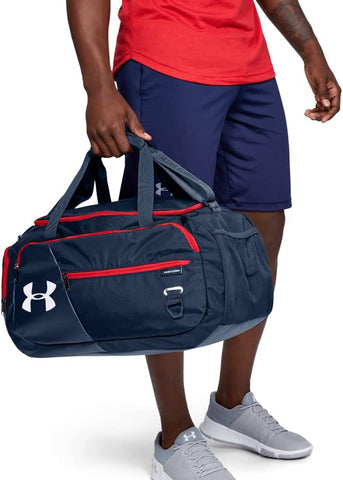 Under Armour Undeniable 4.0 Gym Bag Replica – Blue/Red, Water-Resistant, Tough Construction, Ergonomic Design – Great for Fitness & Travel