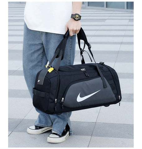 Nike Brasilia Gym Duffel Bags Replica – Black/Grey, Spacious, Durable, Adjustable Straps – Versatile for Everyday Use