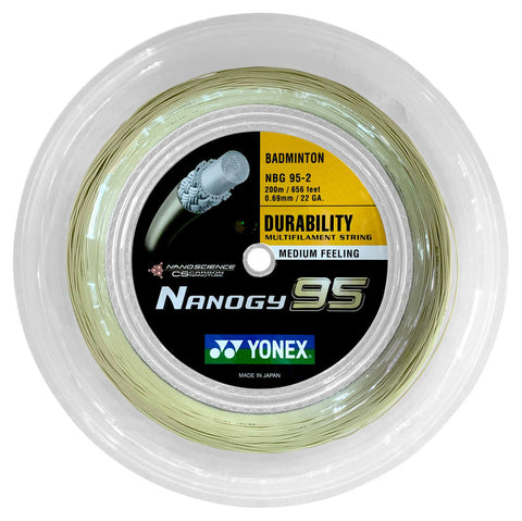 Yonex Nanogy 95 Badminton Strings – Superior Repulsion, Excellent Control, High Tension Resistance – Ideal for Professional Use